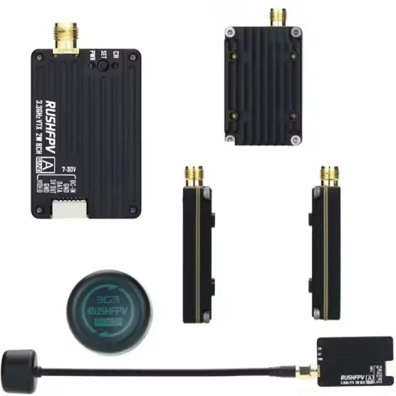 RushFPV 3.3G 2W VTX Wireless Video and VRX with 16 Channels Accessory for RC UAV